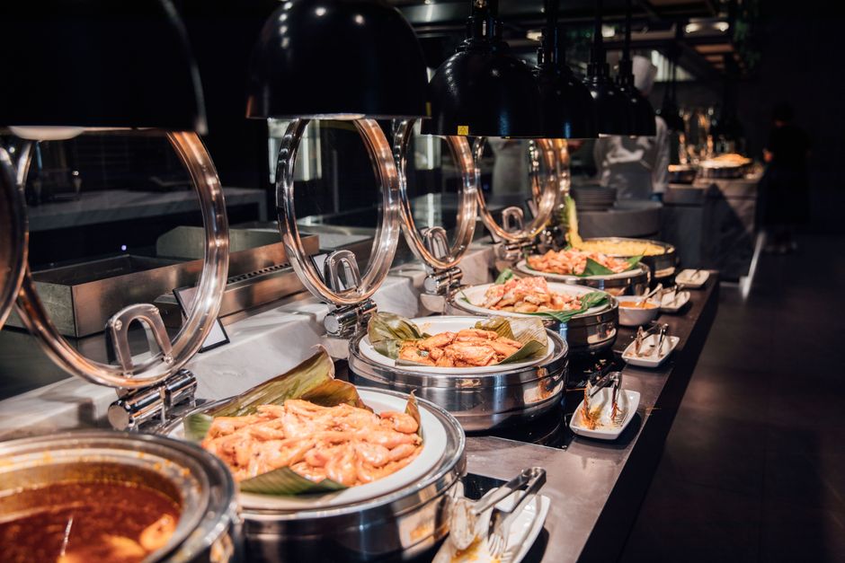 Professional buffet setup for corporate catering
